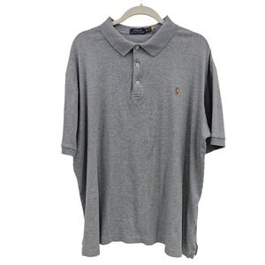 Polo Ralph Lauren Polo Shirt Men XXLT Gray Knit Short Sleeve Flesh Pony Logo